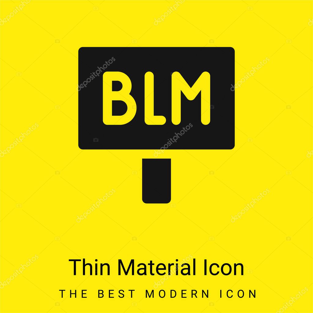 Black Lives Matter minimal bright yellow material icon