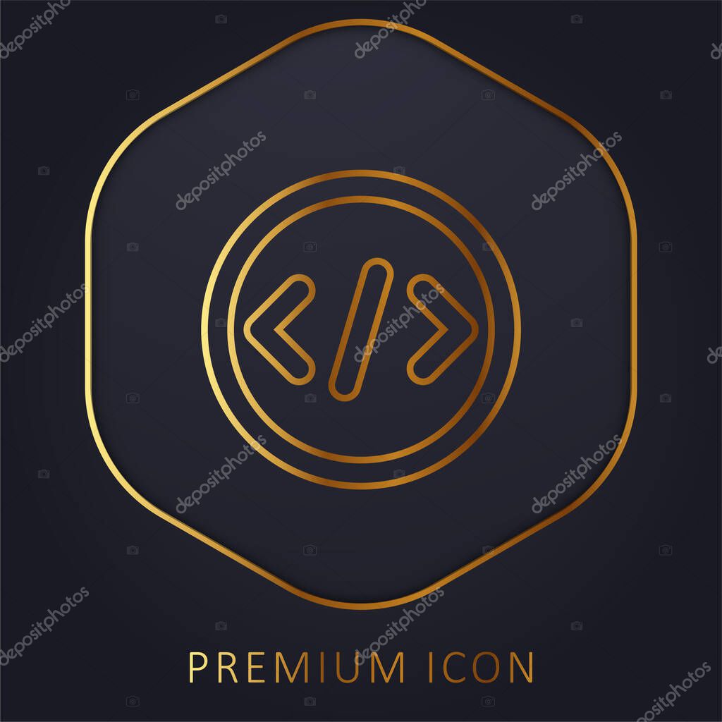 Bracket golden line premium logo or icon