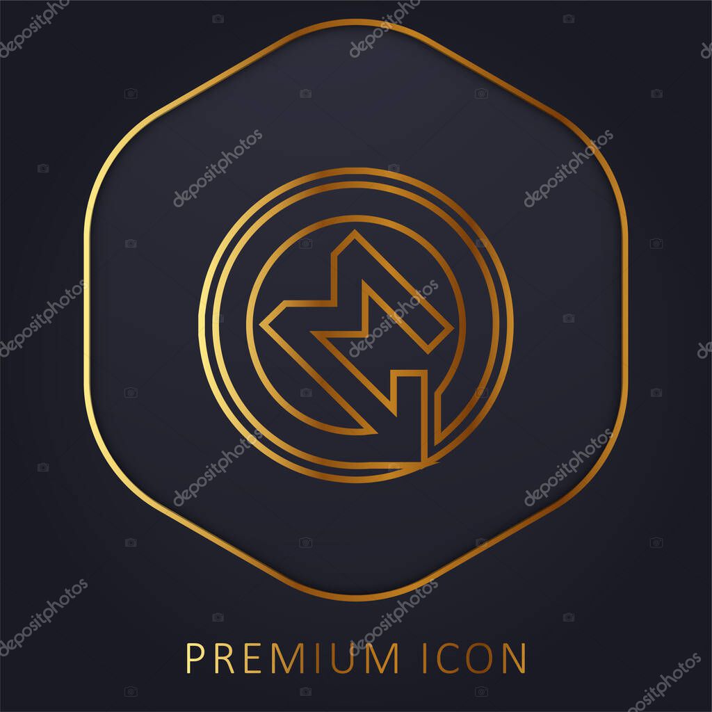 BKV Metro Logo golden line premium logo or icon