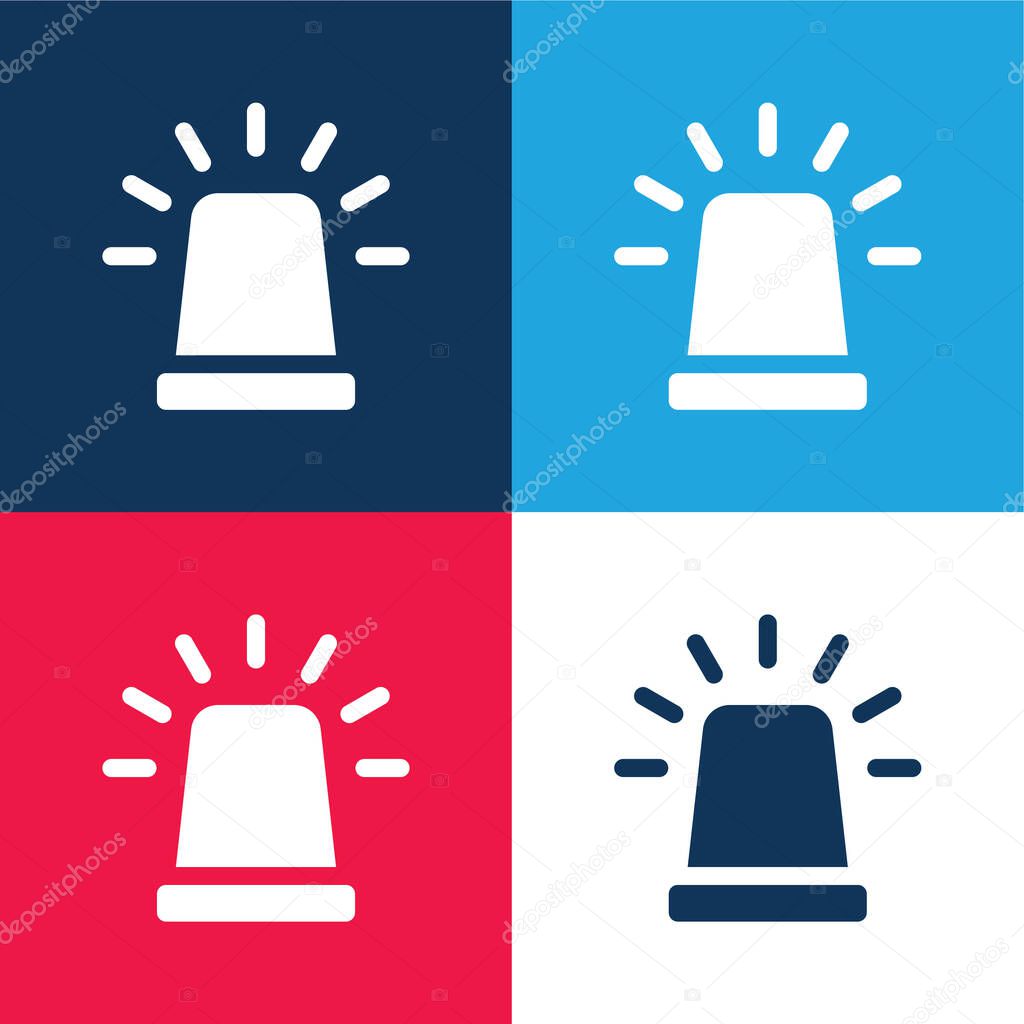 Alarm blue and red four color minimal icon set