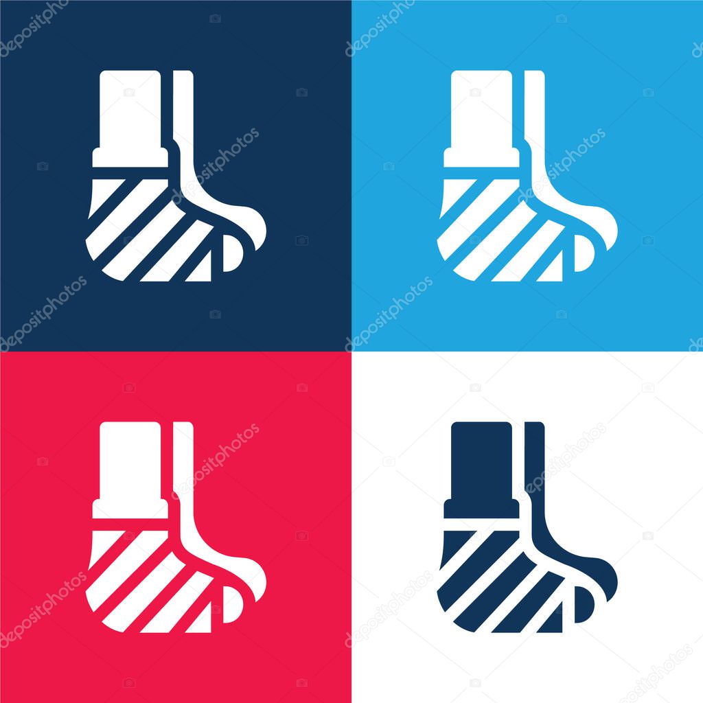 Bandage blue and red four color minimal icon set