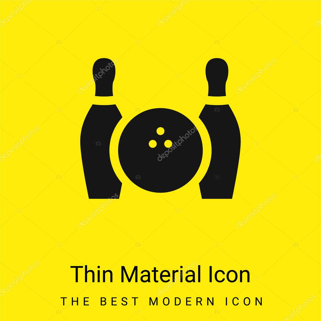 Bowling Ball And Two Bowls minimal bright yellow material icon