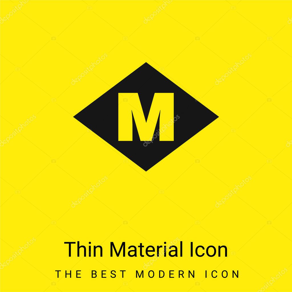 Barcelona Metro Logo minimal bright yellow material icon