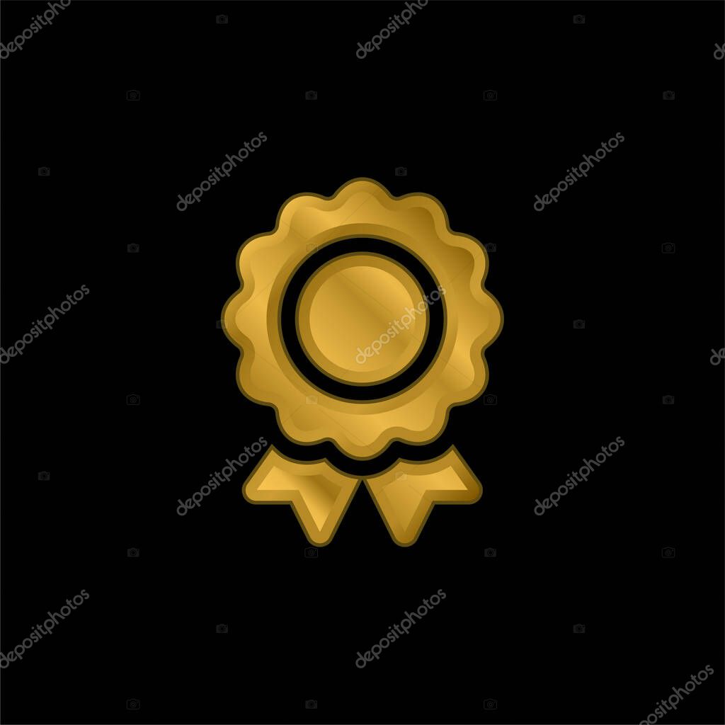 Award gold plated metalic icon or logo vector