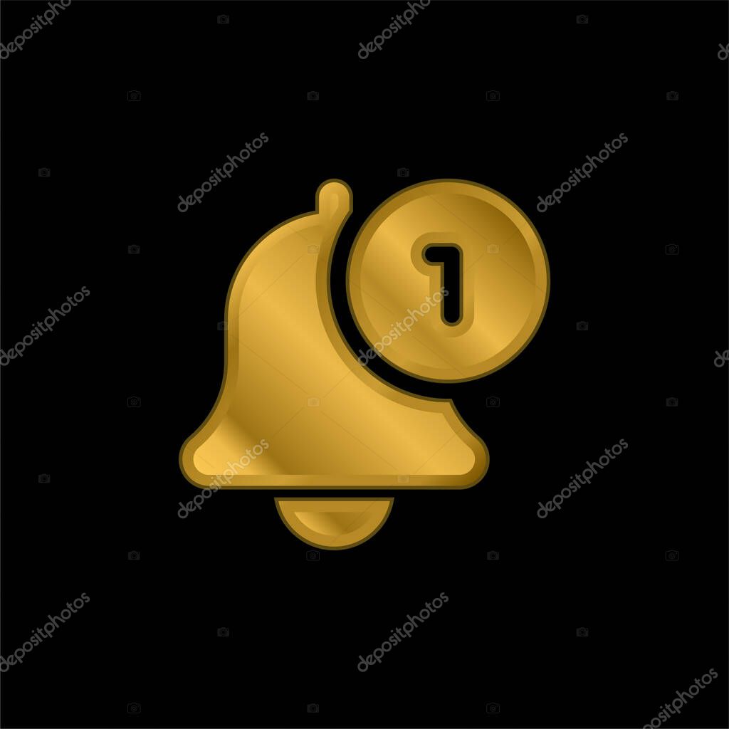 Active gold plated metalic icon or logo vector