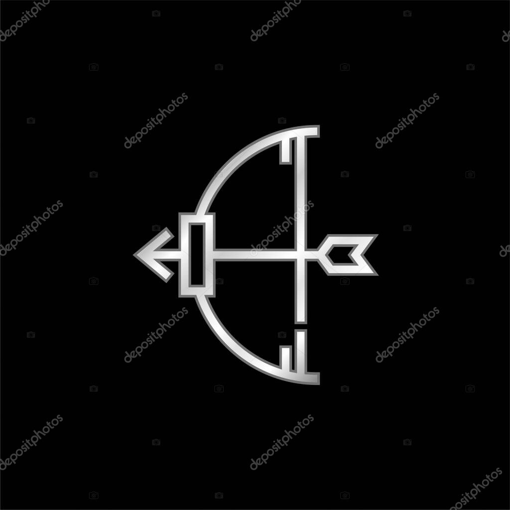 Archery silver plated metallic icon
