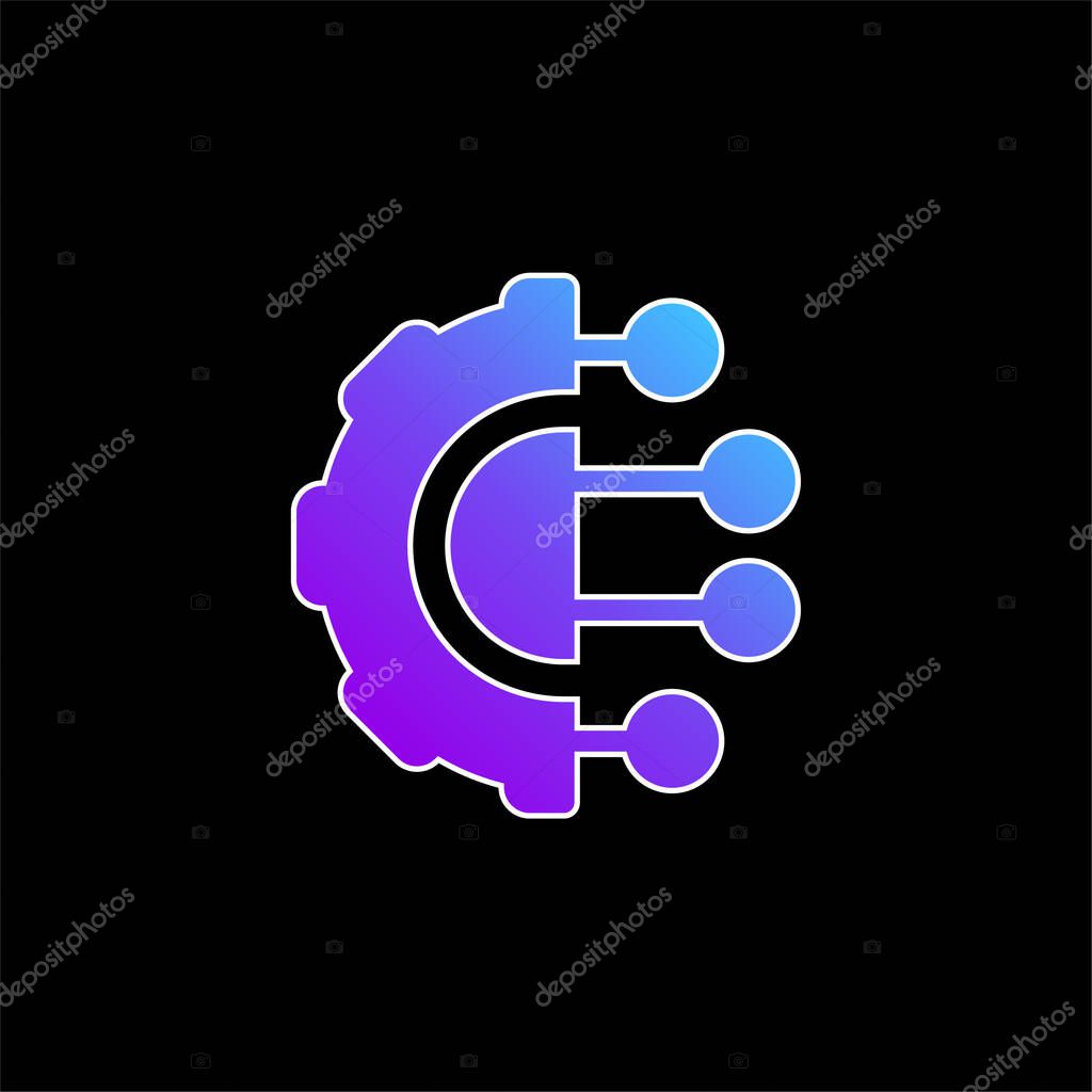 Artificial Intelligence blue gradient vector icon