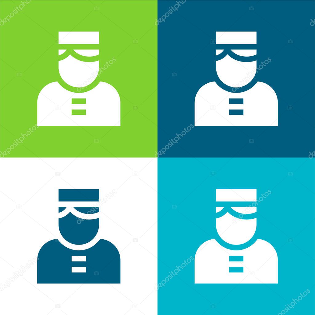 Bellboy Flat four color minimal icon set