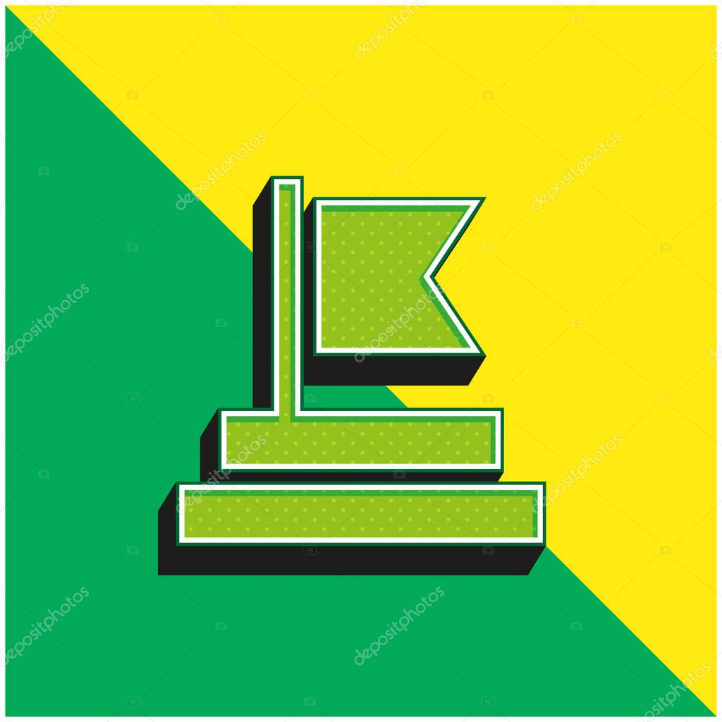 Achievement Green and yellow modern 3d vector icon logo