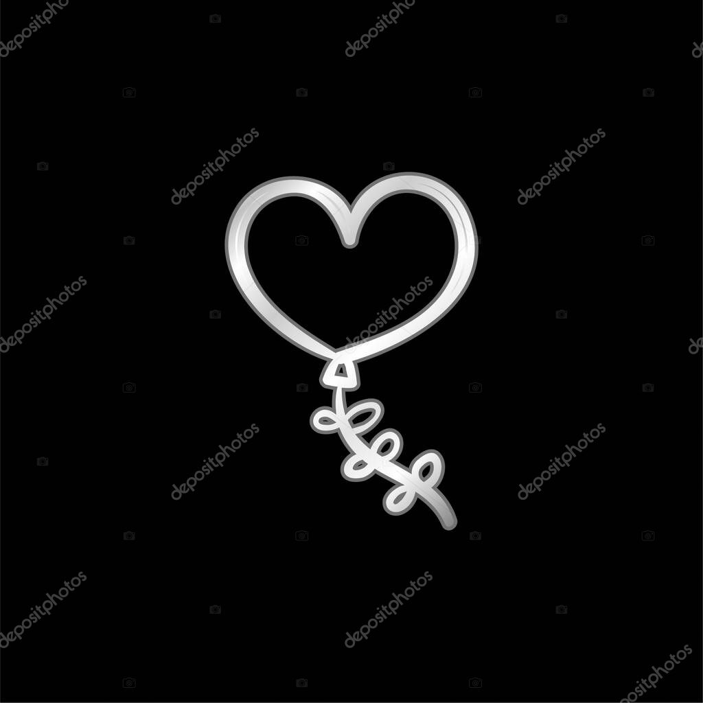 Balloon silver plated metallic icon