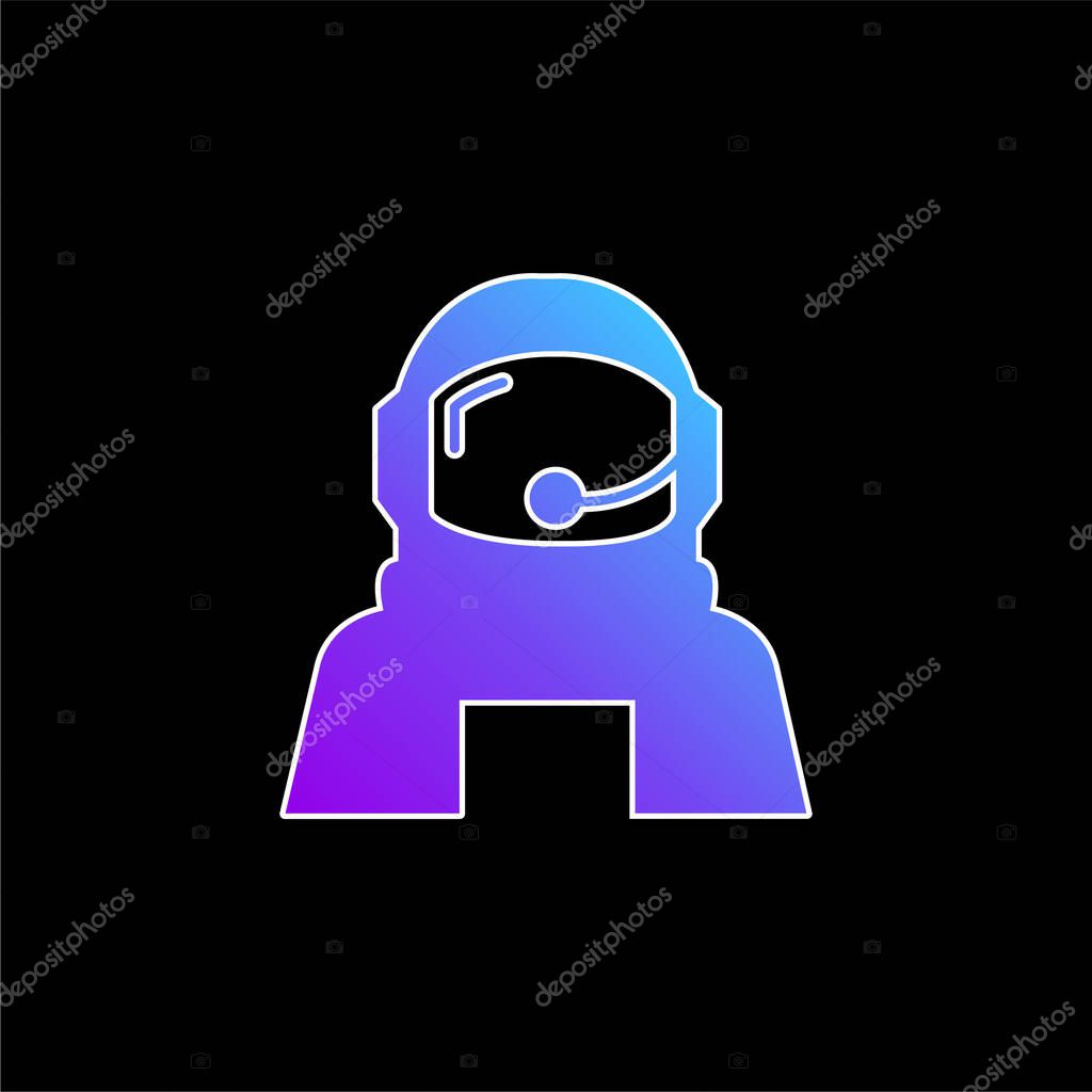 Astronaut Helmet Protection For Outer Space blue gradient vector icon
