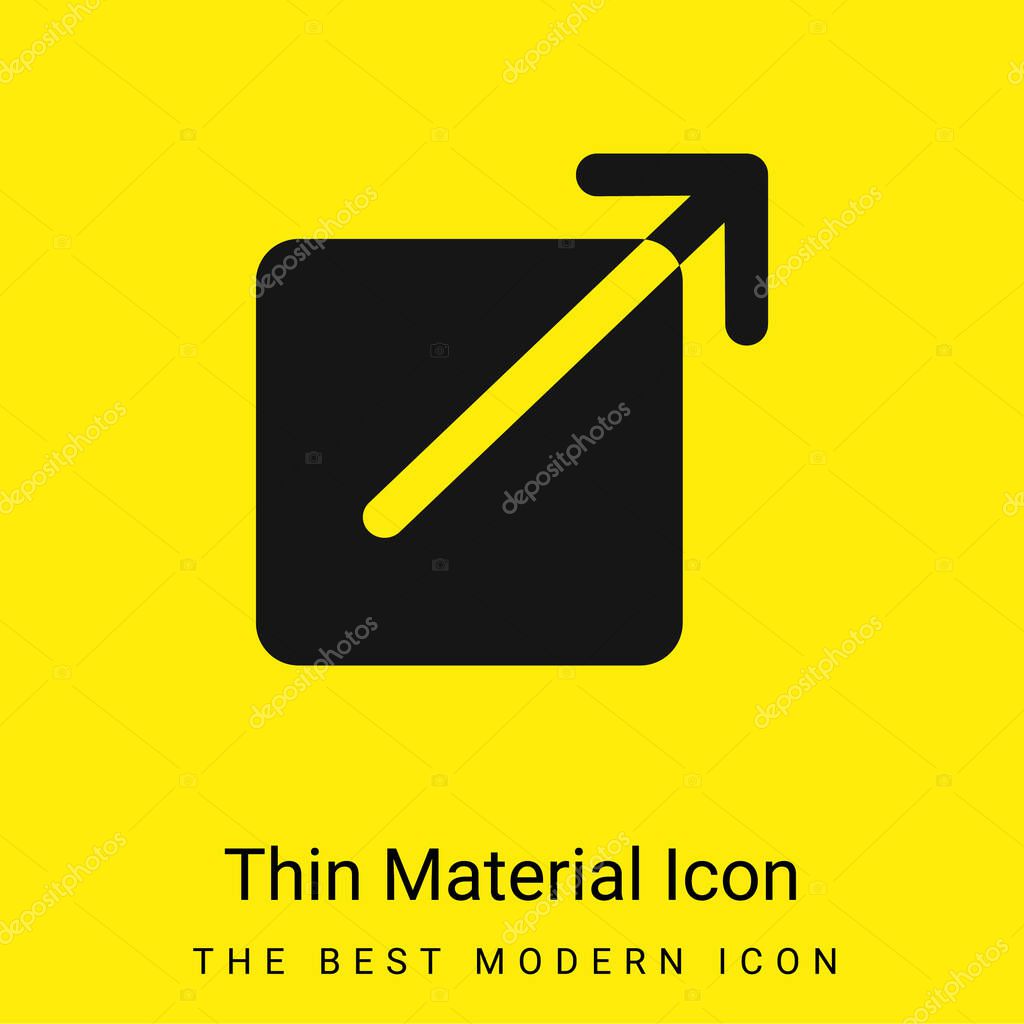 Black Square Button With An Arrow Pointing Out To Upper Right minimal bright yellow material icon