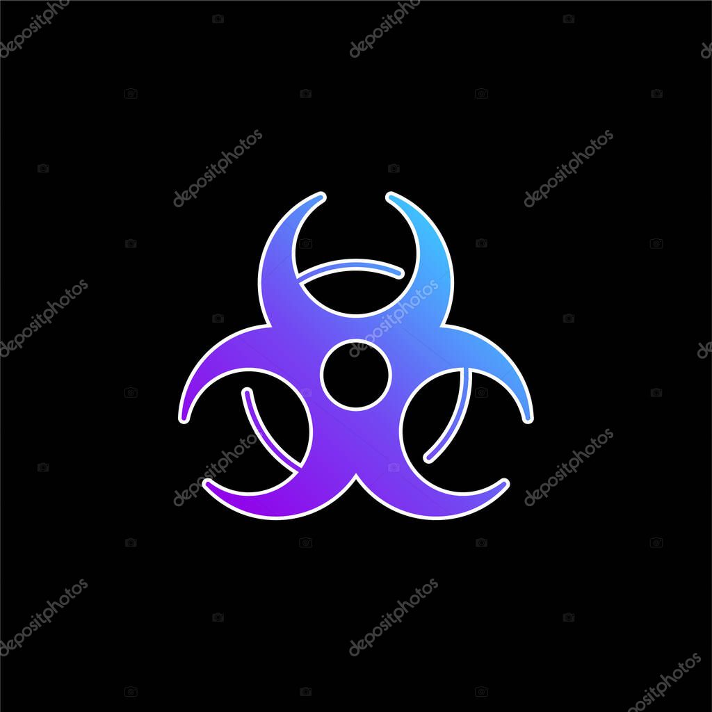 Biohazard Sign blue gradient vector icon