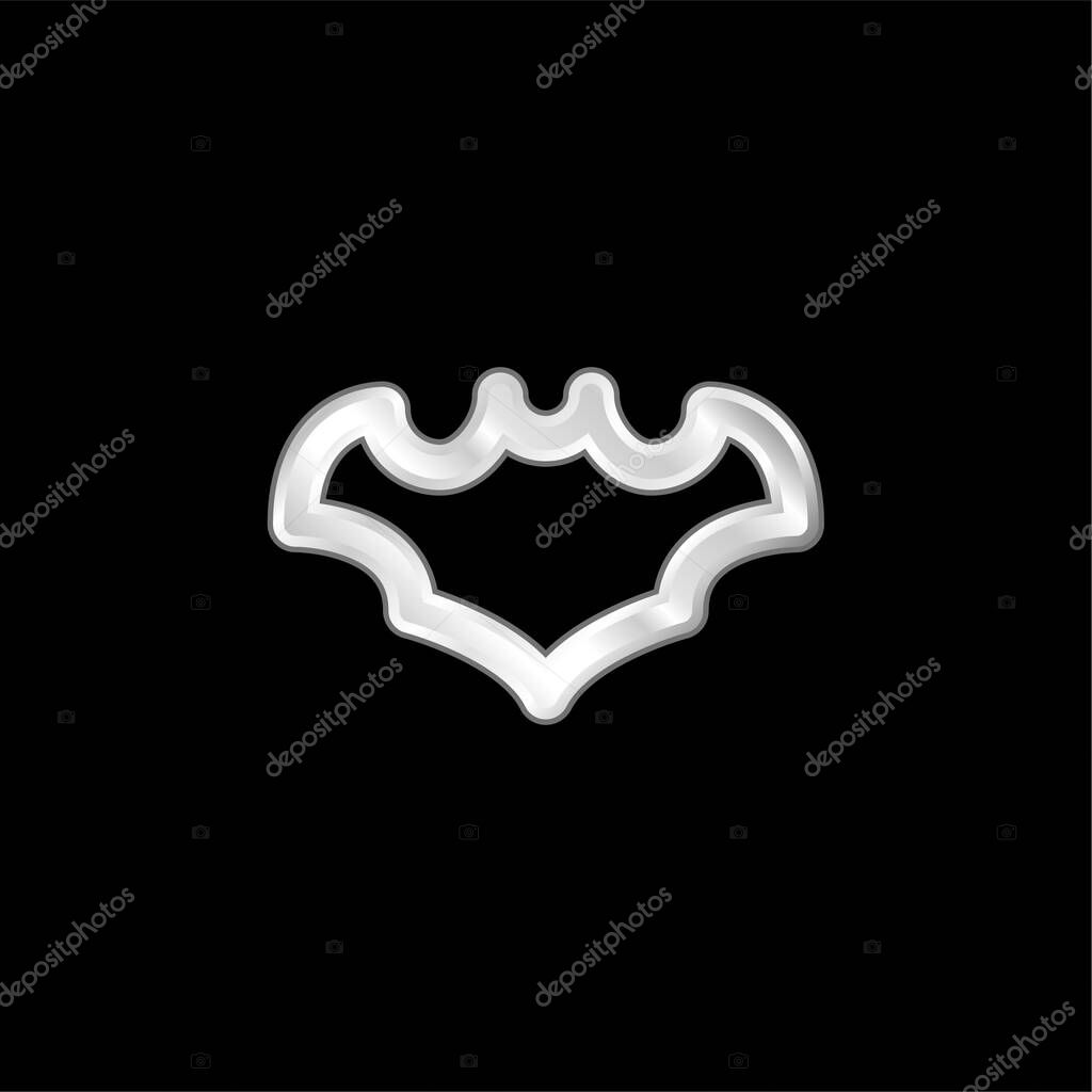 Bat silver plated metallic icon