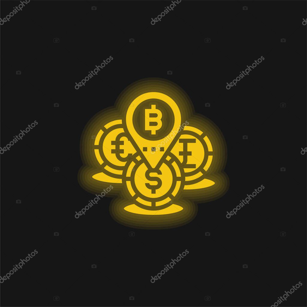 Addresses yellow glowing neon icon