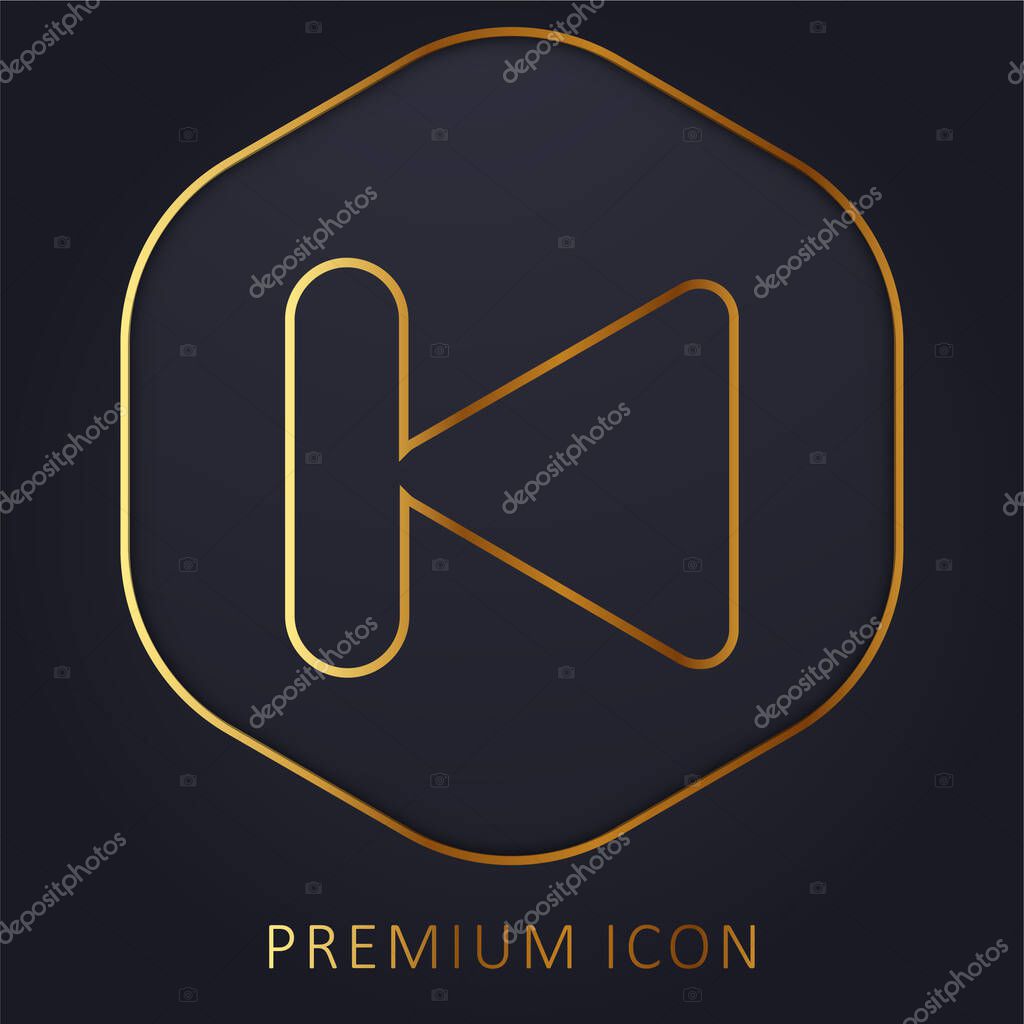 Back golden line premium logo or icon