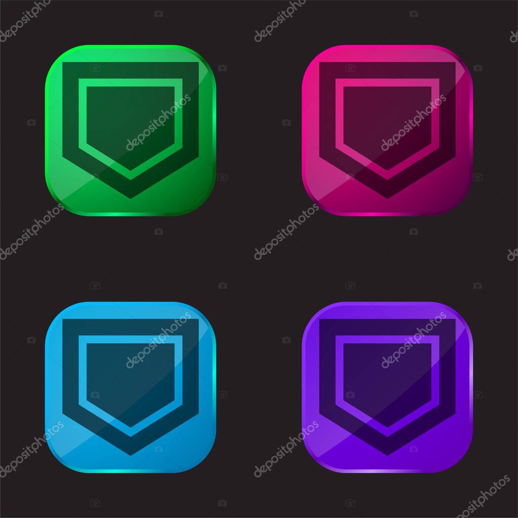 Base four color glass button icon