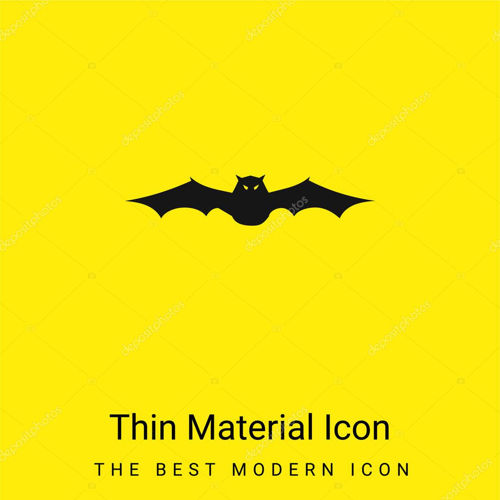 Bat With Extended Wings In Frontal View minimal bright yellow material icon