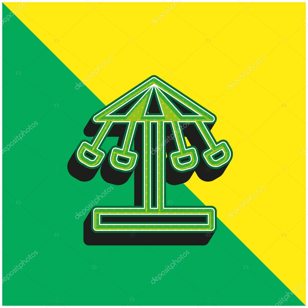 Amusement Park Green and yellow modern 3d vector icon logo