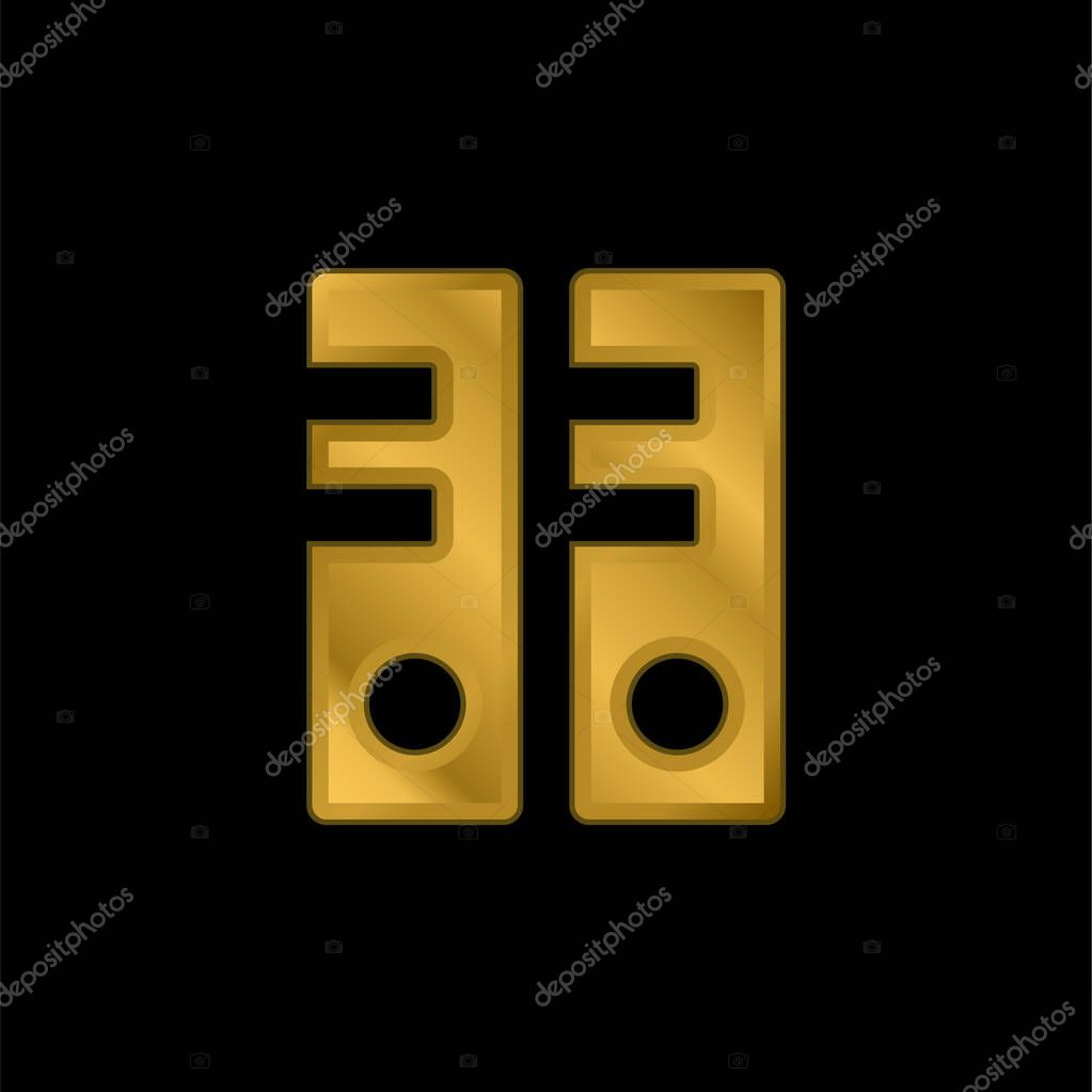Archives gold plated metalic icon or logo vector