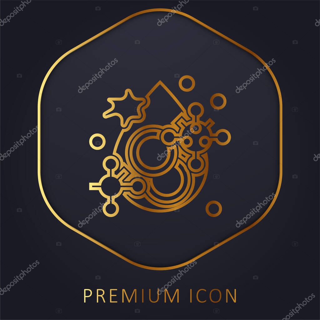 Blood golden line premium logo or icon