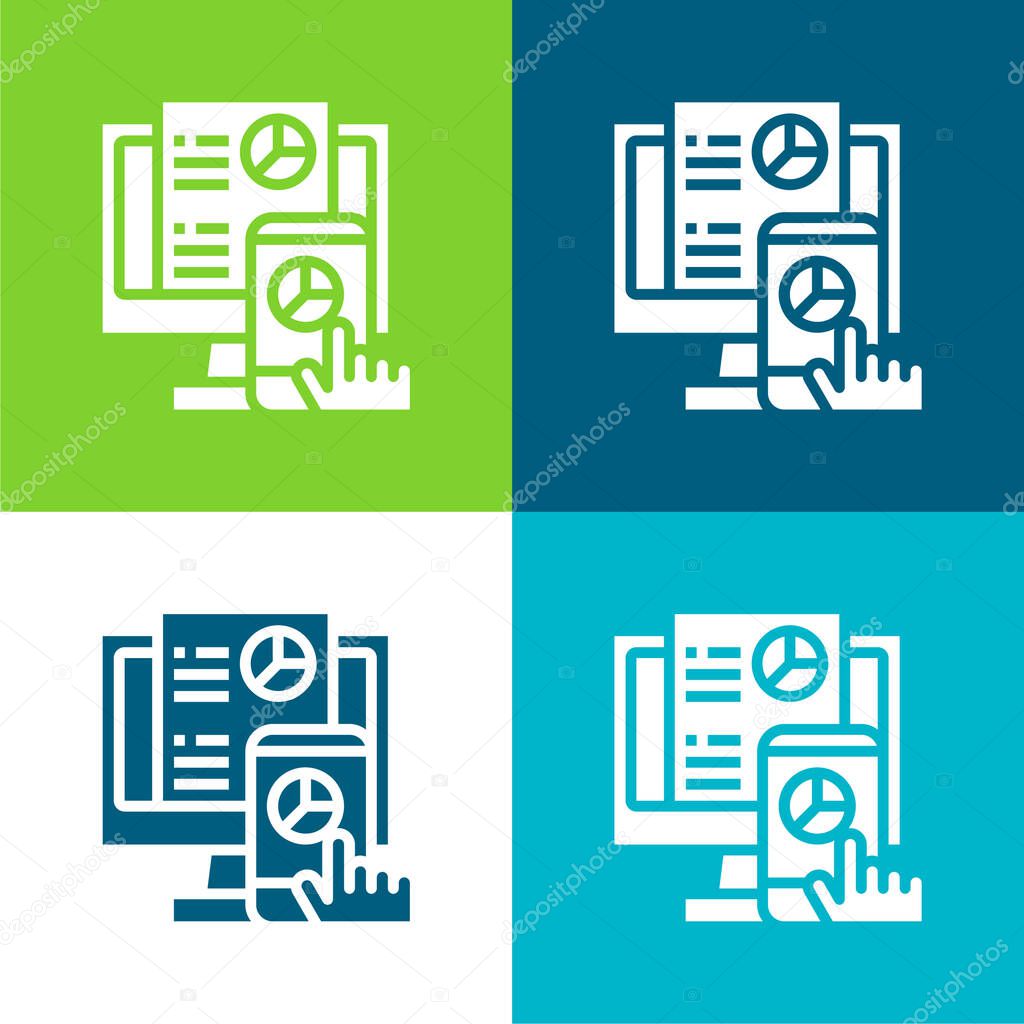 Analysis Flat four color minimal icon set