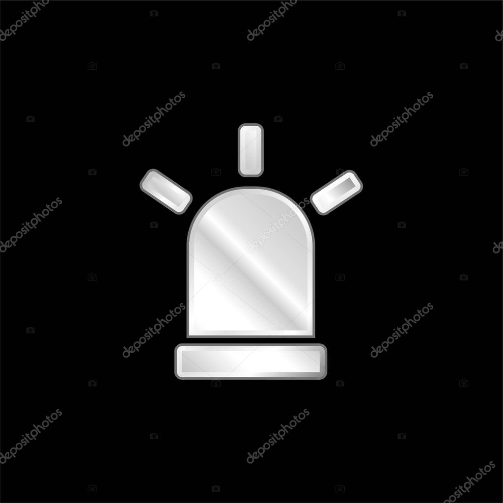 Ambulance Light silver plated metallic icon