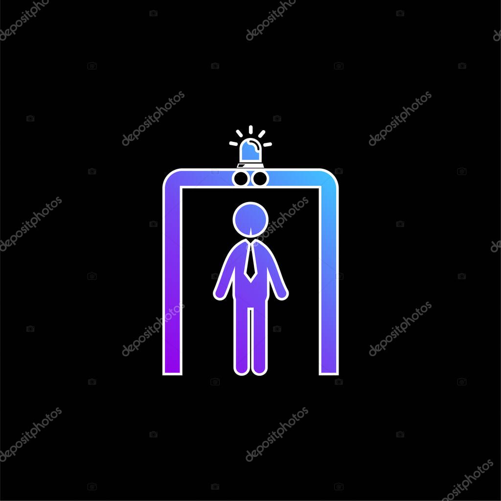 Airport Security Portal blue gradient vector icon