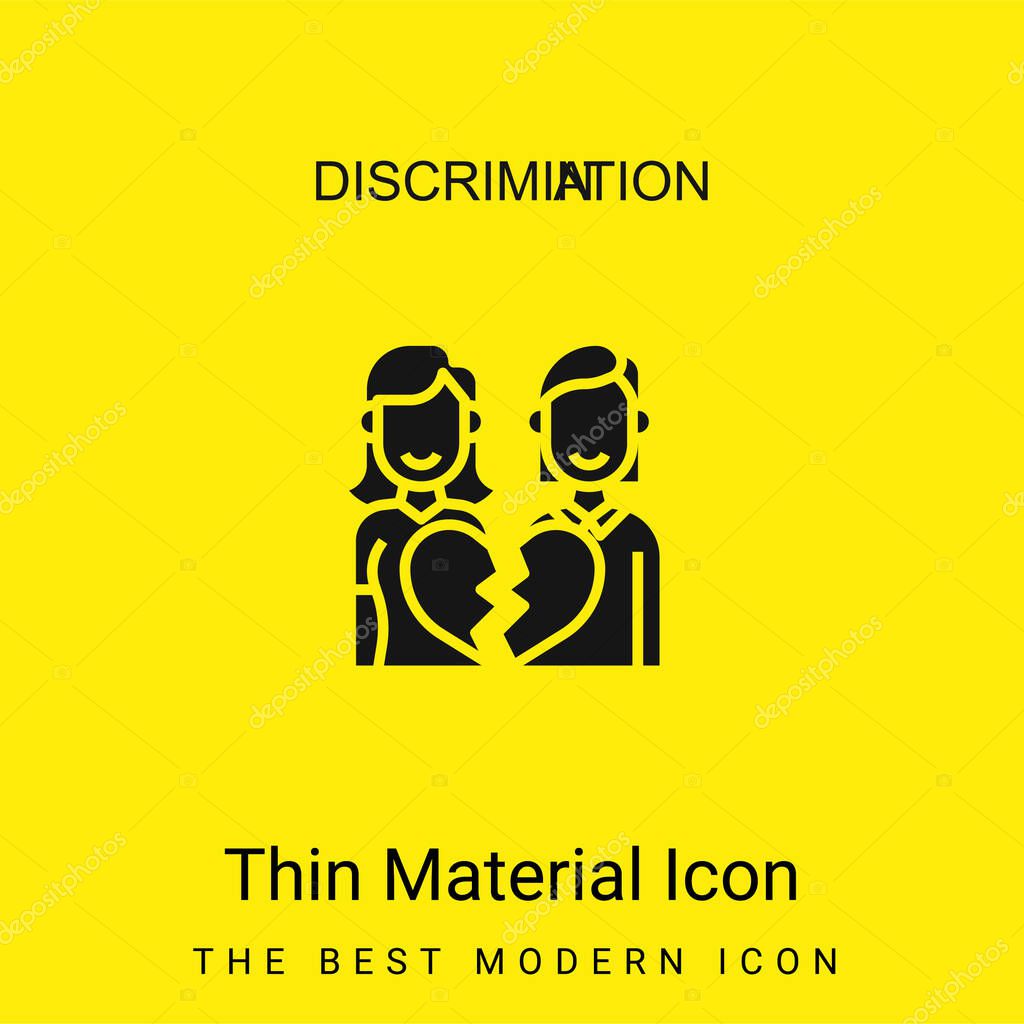 Anti Lesbian minimal bright yellow material icon