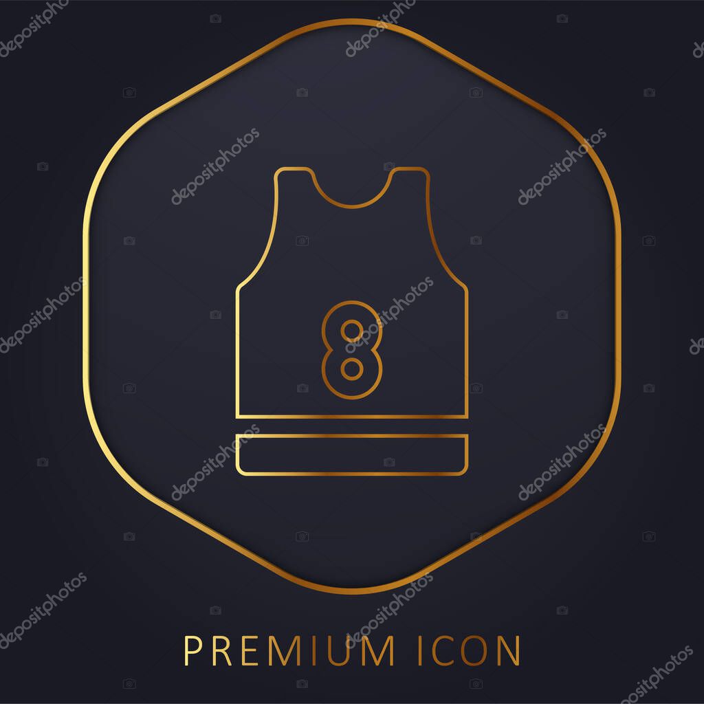 Basketball Jersey golden line premium logo or icon
