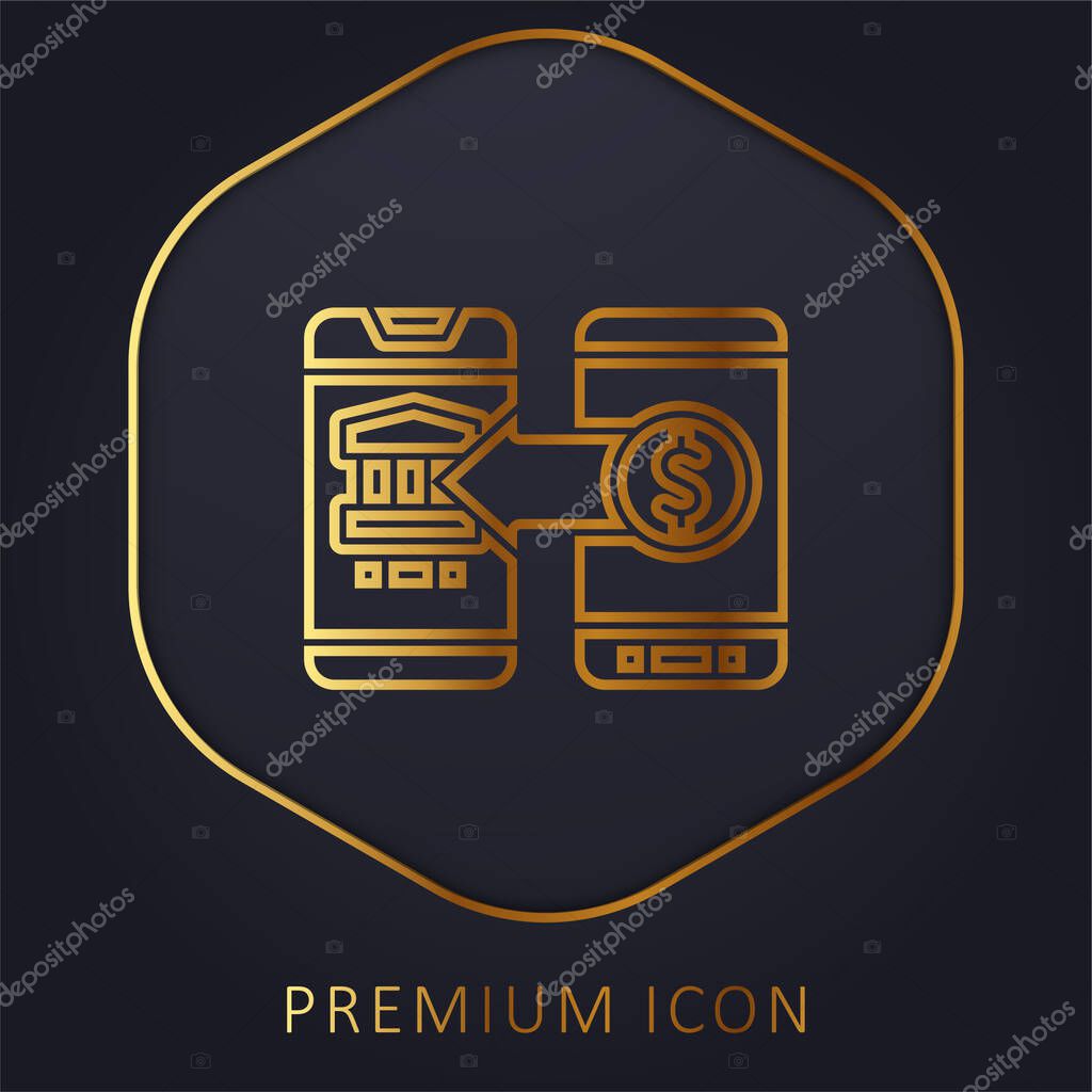 Bank golden line premium logo or icon