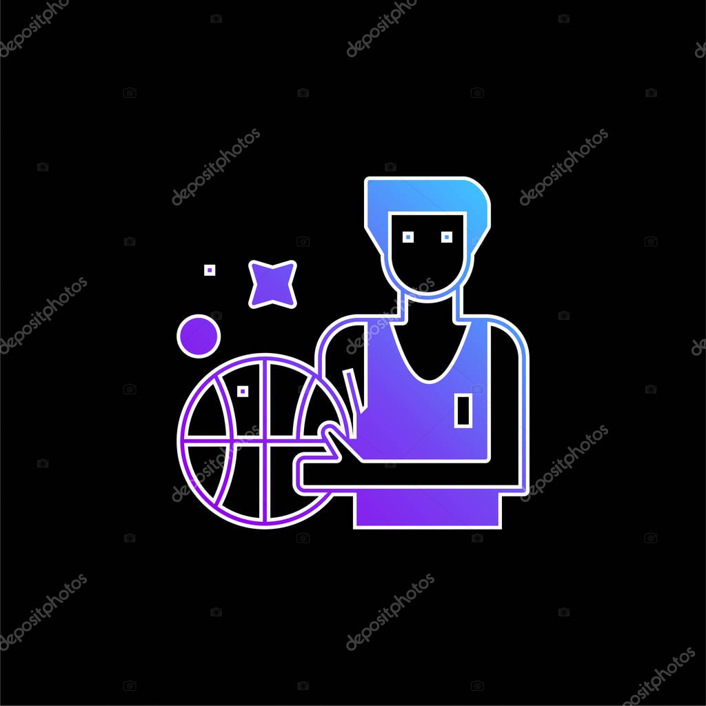 Basketball blue gradient vector icon