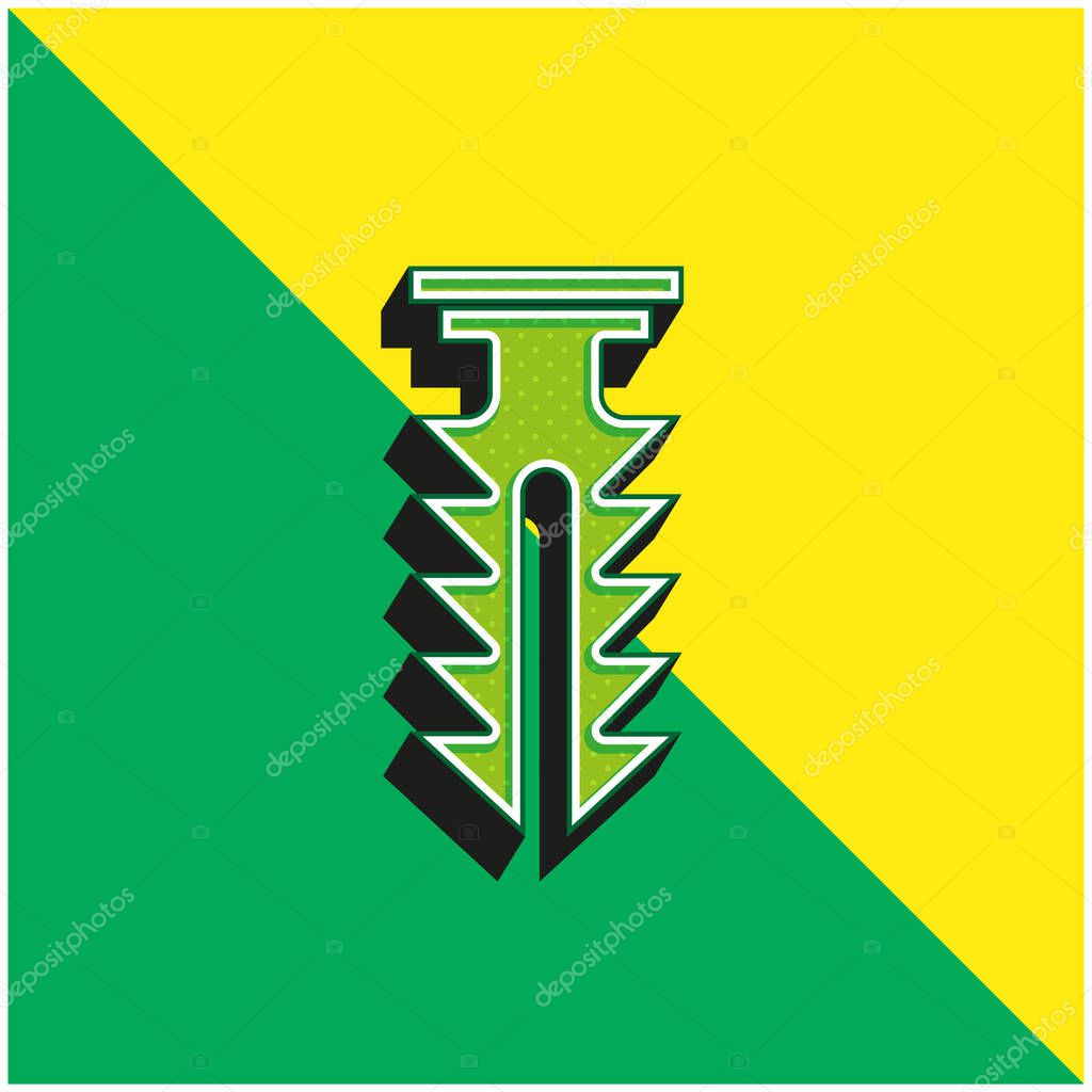 Anchor Green and yellow modern 3d vector icon logo