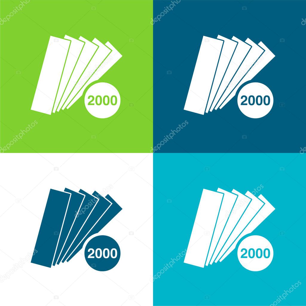 2000 Pieces Catalog Flat four color minimal icon set
