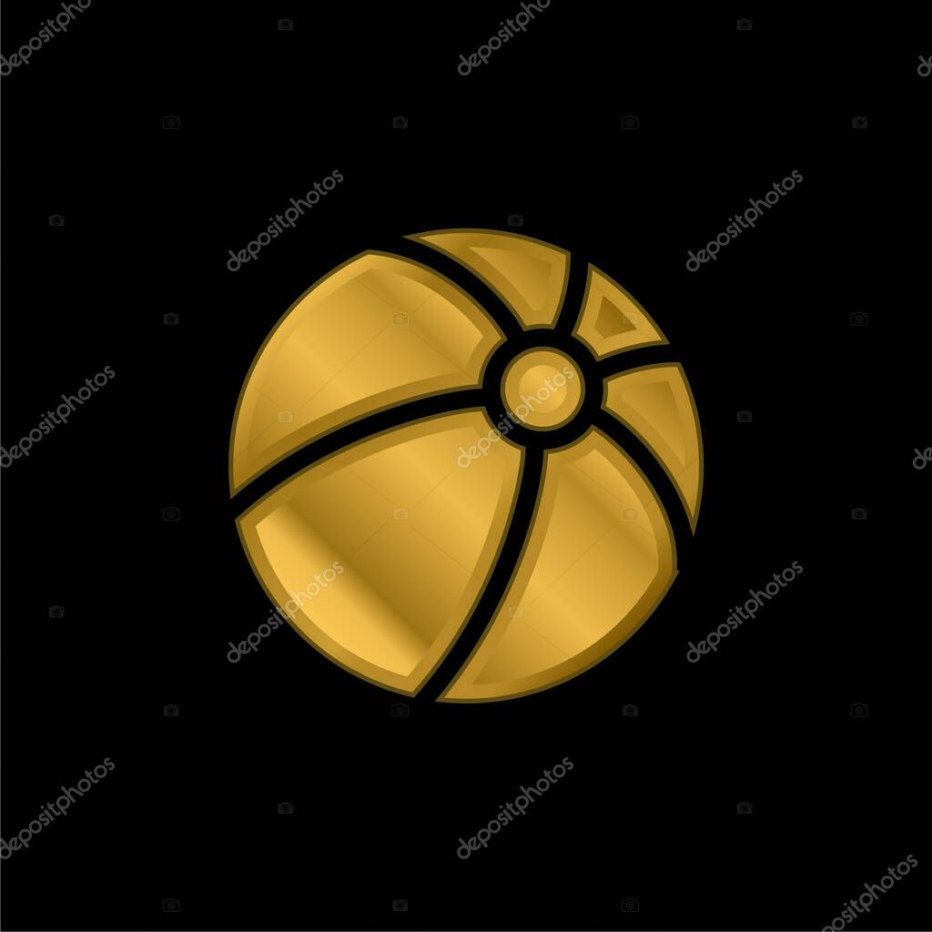 Ball gold plated metalic icon or logo vector