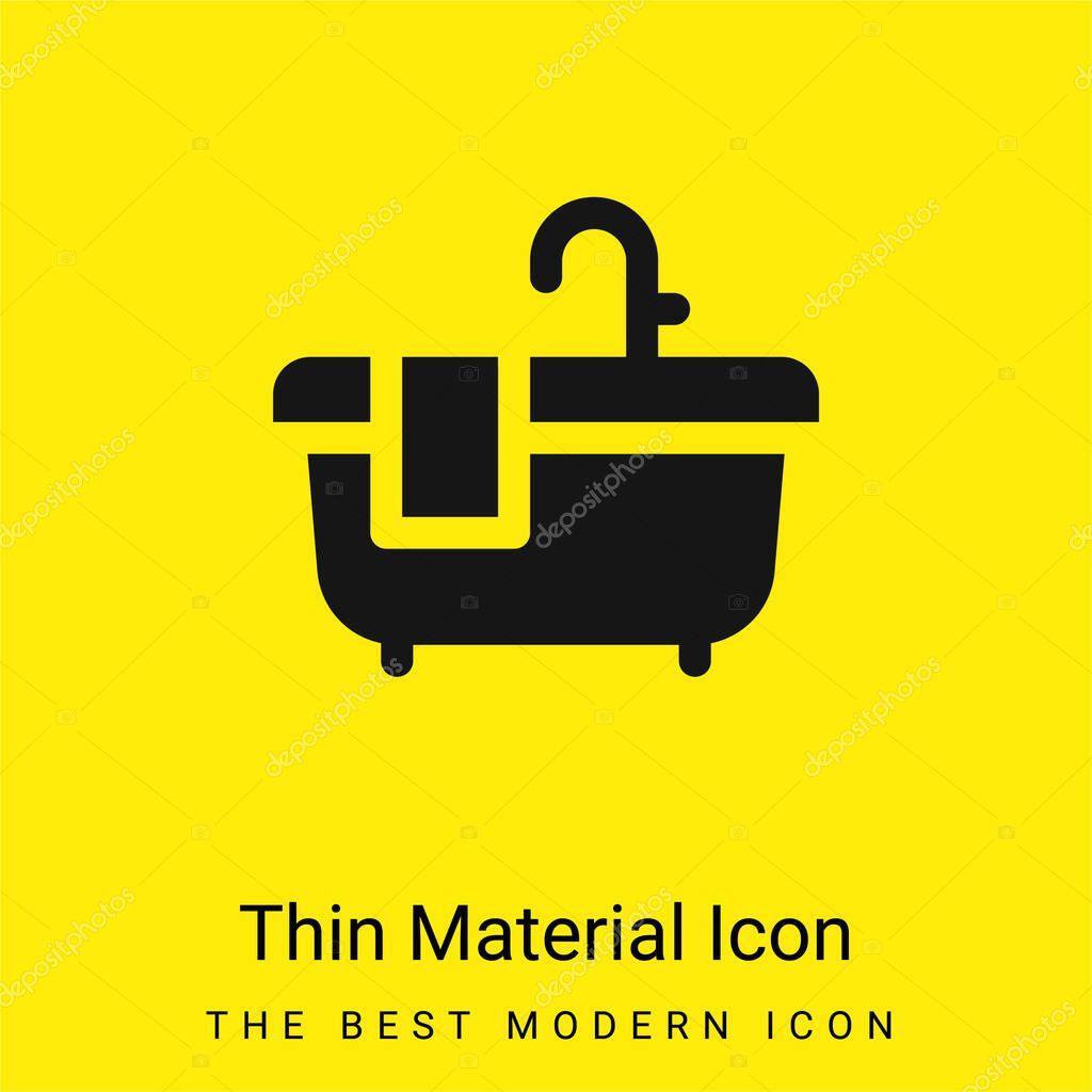 Bathtub minimal bright yellow material icon