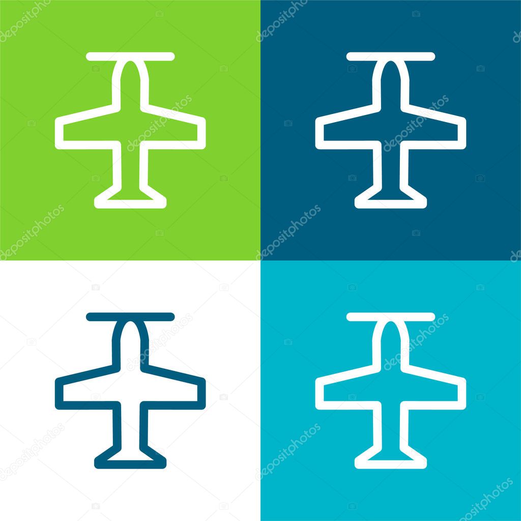 Airscrew Flat four color minimal icon set