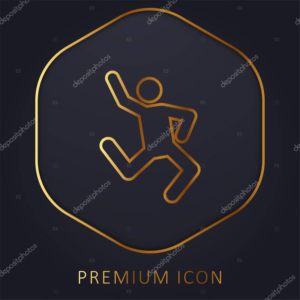 Breakdance golden line premium logo or icon