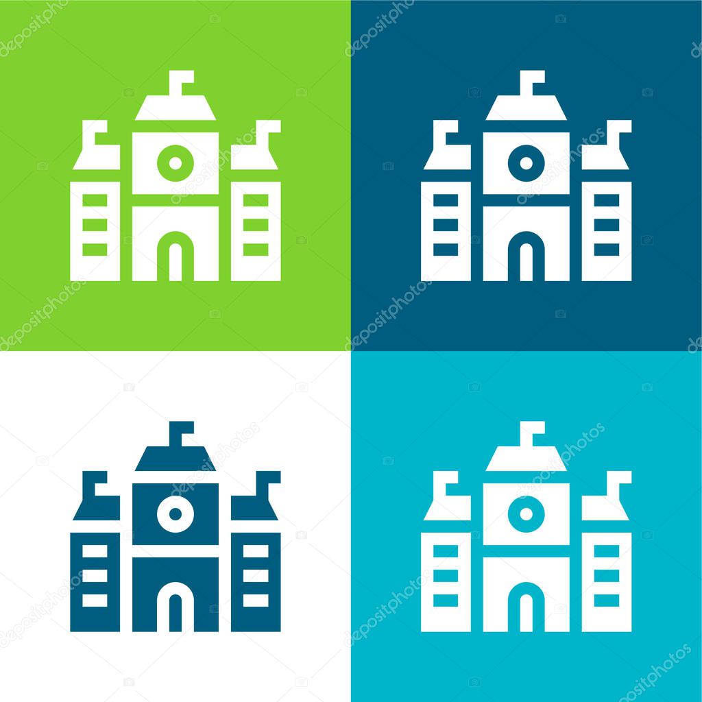Academy Flat four color minimal icon set