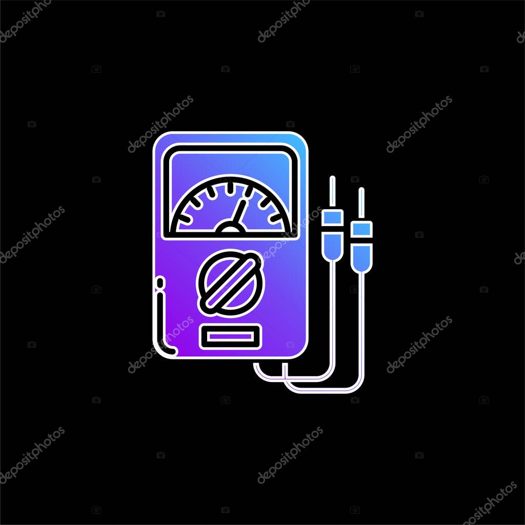 Ammeter blue gradient vector icon