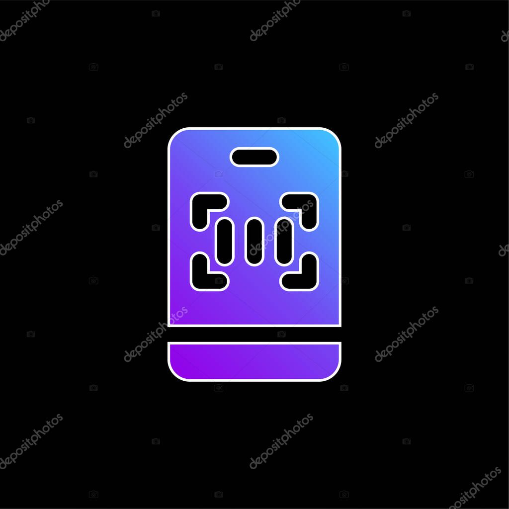 Barcode blue gradient vector icon