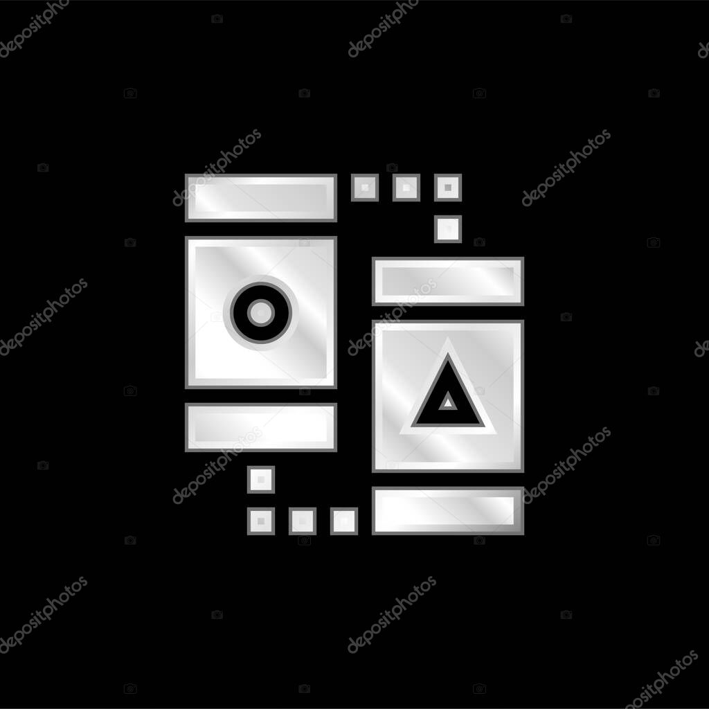 Ab Testing silver plated metallic icon