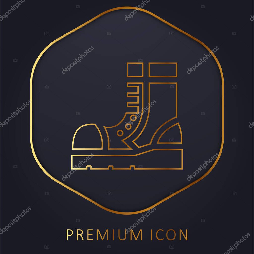 Boots golden line premium logo or icon