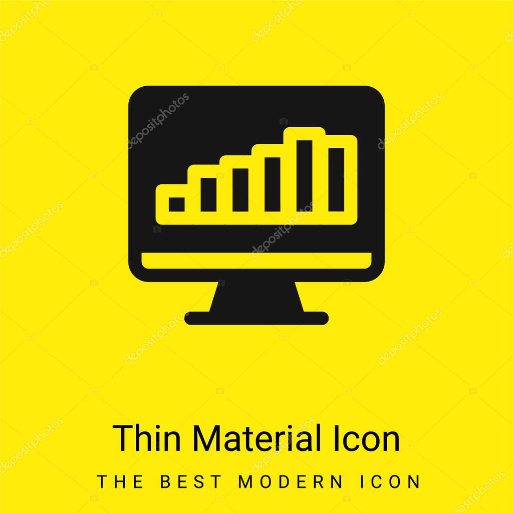 Bar Graph On Screen minimal bright yellow material icon