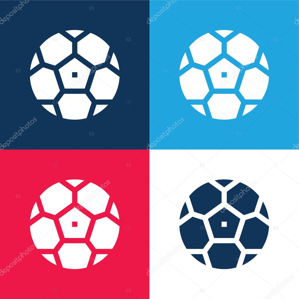 Ball blue and red four color minimal icon set