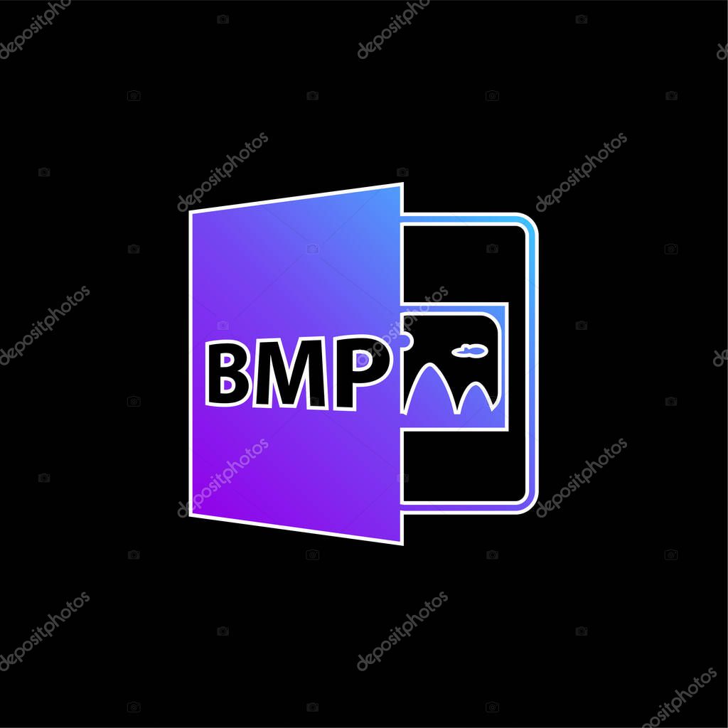 BMP Open File Format blue gradient vector icon