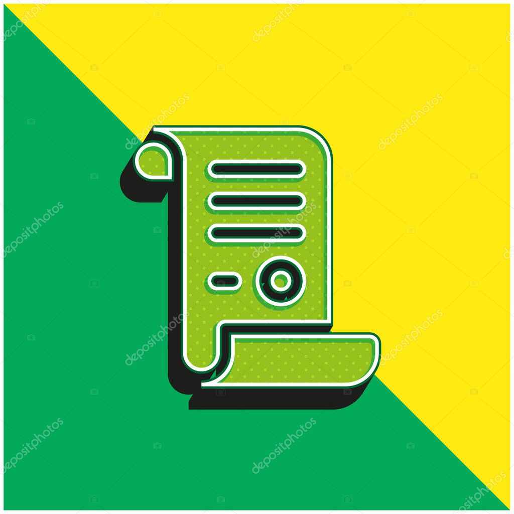 Act Green and yellow modern 3d vector icon logo