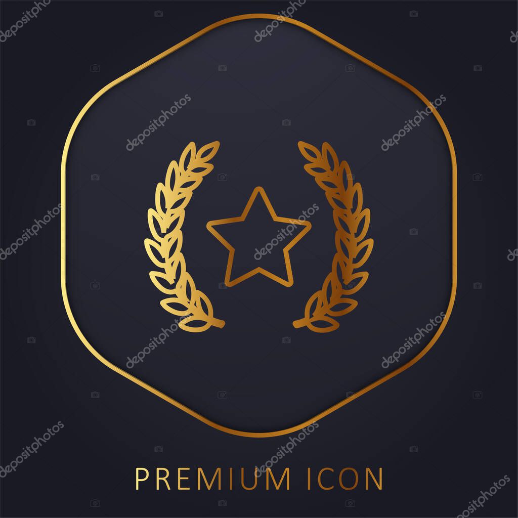 Award Symbol golden line premium logo or icon