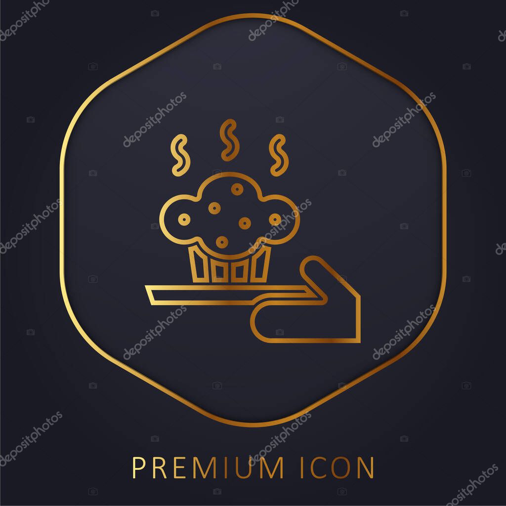 Baking golden line premium logo or icon