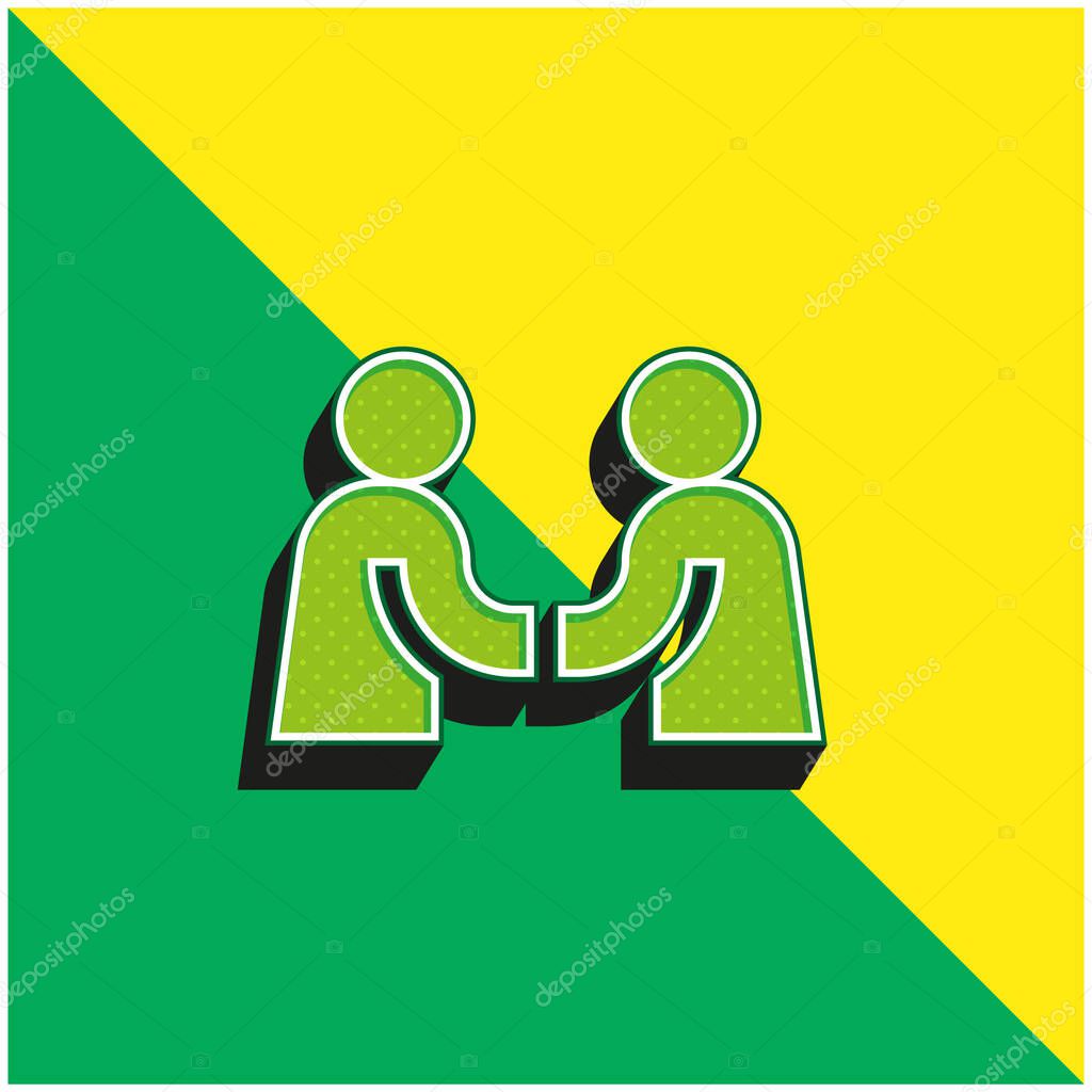 Agreement Green and yellow modern 3d vector icon logo